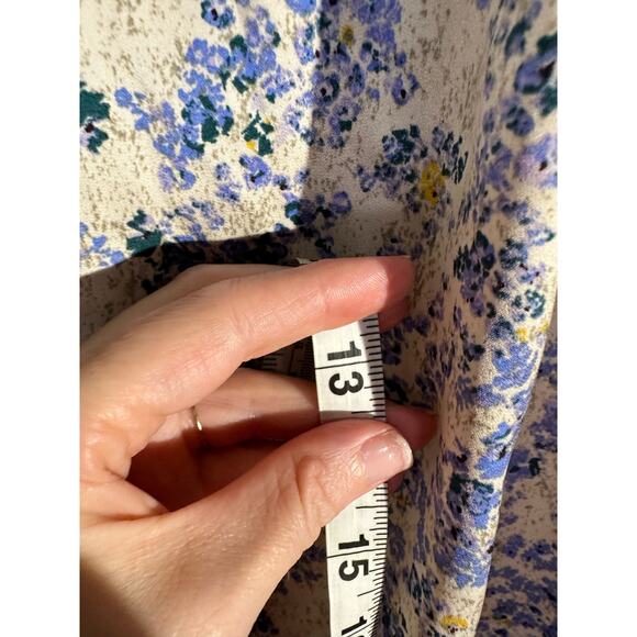 Uniqlo Pants Womens Large Beige Floral Satin Pockets Cottagecore Boho Wide Leg - Picture 9 of 9